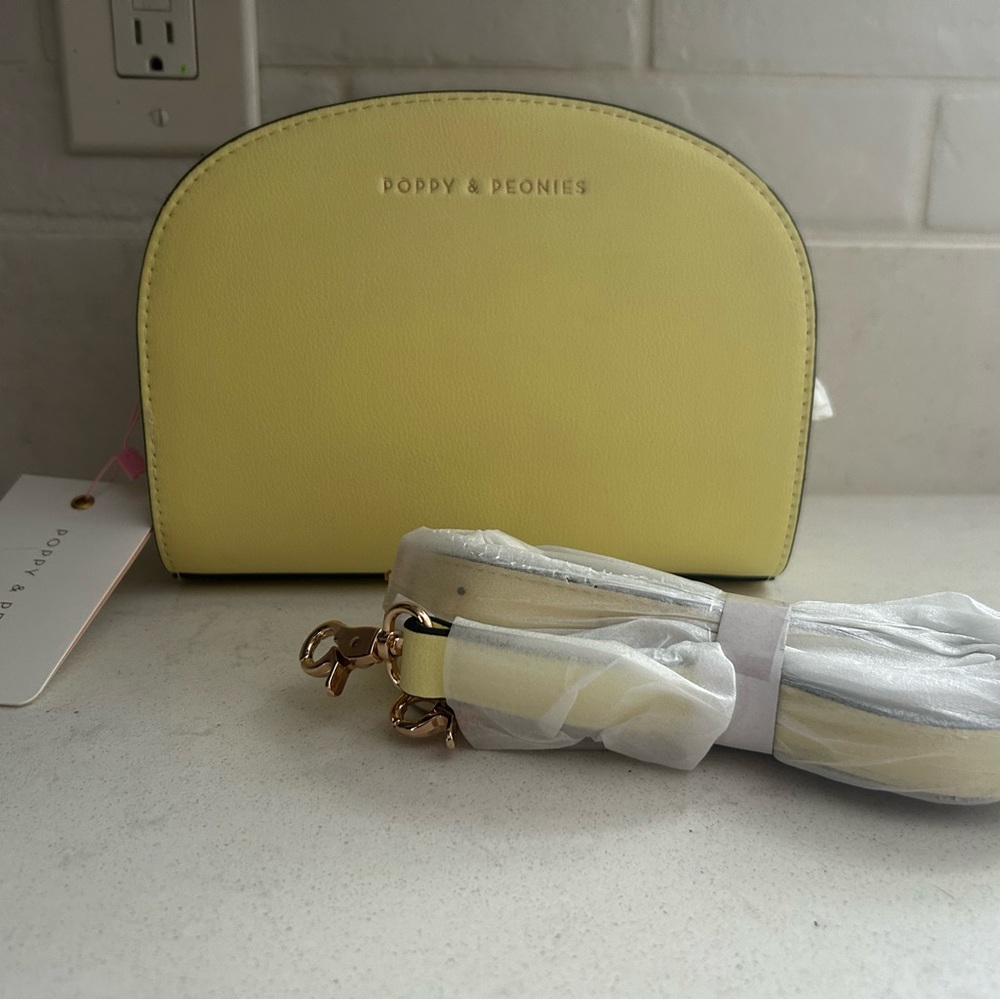 Brand new with tags Poppy and Peonies yellow crossbody bag.